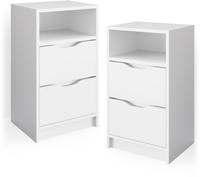 Nachttisch Ruben, Wei&szlig;, 38 X 66.6 Cm 2er Set Vicco