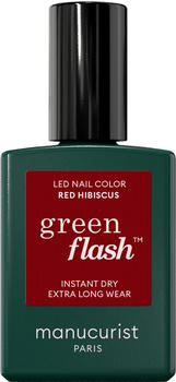 Manucurist Green Flash LED Gel Nail Polish (15ml) Red Hibiscus