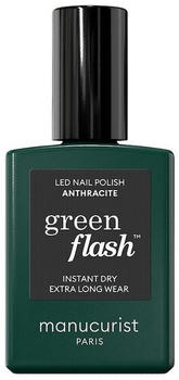 Manucurist Green Flash Instant Dry Extra Long Wear Nail Polish (15ml) Anthracite