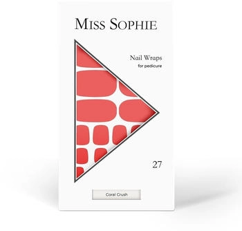 Miss Sophie's Nail Wraps for pedicure Coral Crush