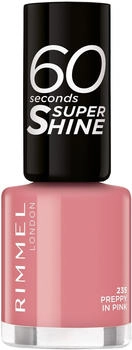Rimmel London 60 Seconds Super Shine - Nagellack 8 ml 235 Preppy in Pink