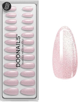 Doonails Medium Almond Soft Gel Press Ons - Rose Cat Eye