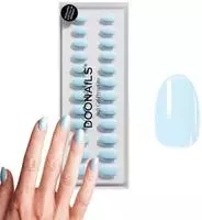 DOONAILS Soft Gel Press Ons Baby Blue Short Round - blau
