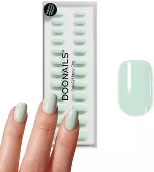 Doonails Soft Gel Press Ons 30 Stk. Short Square Cute Cucumber