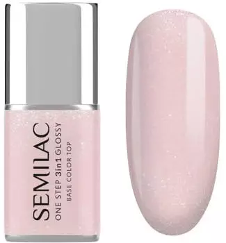 Semilac One Step 3in1 Glossy (7ml) 259 Naked Glitter Beige