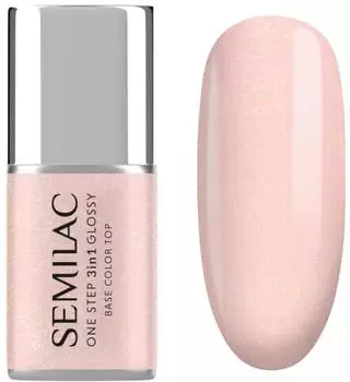 Semilac One Step 3in1 Glossy (7ml) 258 Naked Glitter Peach