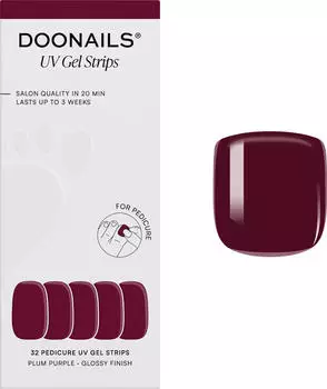 Doonails Pedicure UV Gel Strips 20 Stk. Plum Purple