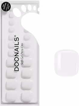 Doonails Soft Gel Press Ons Pedicure (30 Stk.) Snow White