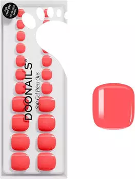 Doonails Soft Gel Press Ons Pedicure (30 Stk.) Sunset Coral
