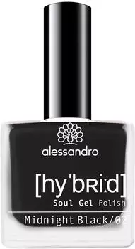 Alessandro Hybrid Soul Gel Polish Nr. 120 - Midnight Black (8ml)