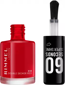 Rimmel London 60 Seconds Super Shine Nail Polish (8 ml) 310 Double Decker Red