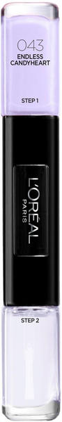 L'Oréal Infaillible Nail Polish 2in1 Color Top Coat - 43 Endless Candyheart (2x5ml)