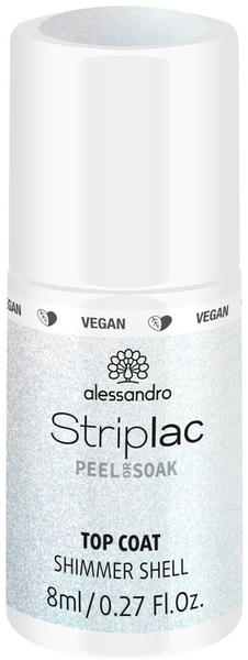 Alessandro Striplac Peel or Soak (8ml) Top Coat Shimmer Shell