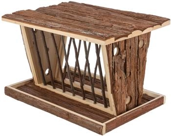 Trixie Heuraufe mit Boden und Dach aus Rindenholz für Meerschweinchen und Kaninchen (61805)