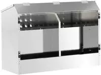 vidaXL Kaninchenf&uuml;tterer Silber 64,5 x 25,5 x 45,5 cm Verzinkter Stahl