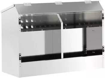 vidaXL Kaninchenf&uuml;tterer verzinkter Stahl, 64,5x25,5x45,5cm, silber (874596)