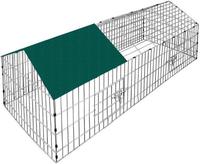 Freilaufgehege 180x75x75 Sonnenschutz Auslauf Garten Kaninchenstall Hasenstall