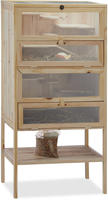 Relaxdays - Hamsterk&auml;fig Aus Holz, 3 Etagen, Klappen, Sichtfenster, Gitterdach,