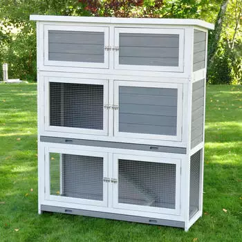 Nanook Hasenstall Schnuffi 122x48x141cm grau