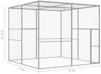 vidaXL Katzenk&auml;fig 3x3x2,5 m Verzinkter Stahl