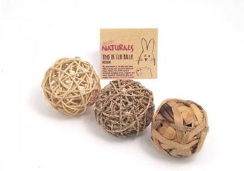 Rosewood Spielball-Set aus natürlichen Materialien M 3 Stück