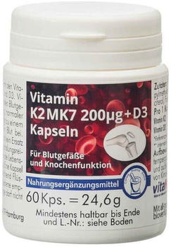 Pharma Peter Vitamin K2 MK7 200µg + D3 Kapseln (60 Stk.)