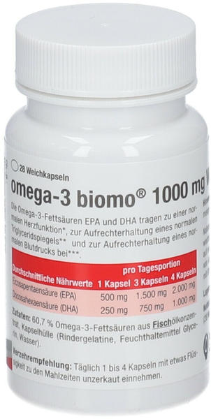 Biomo Omega-3 biomo 1000mg Weichkapseln (28 Stk.)