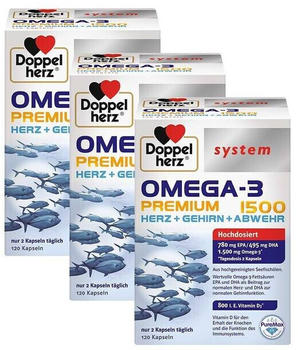 Doppelherz Omega-3 Premium 1500 System Kapseln (3x120 Stk.)