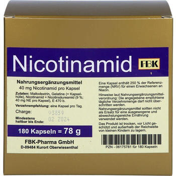 FBK-Pharma Nicotinamid Kapseln (180 Stk.)