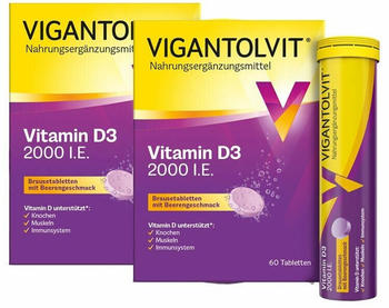 Merck Vigantolvit 2000 I.E. Vitamin D3 Brausetabletten (2x60 Stk.)
