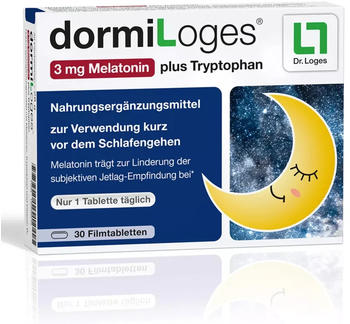Dr. Loges dormiLoges 3 mg Melatonin plus Tryptophan Filmtabletten (30 Stk.)
