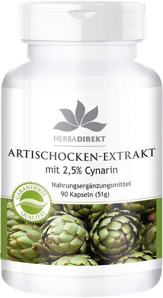 Warnke Gesundheit Herba Direkt Artischocken Extrakt 2,5% Cynarin Kapseln (90 Stk.)