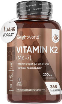 Weight World Vitamin K2 200&micro;g Tabletten (365 Stk.)