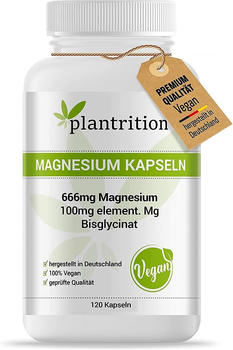 Plantrition Magnesium 100mg Kapseln (120 Stk.)