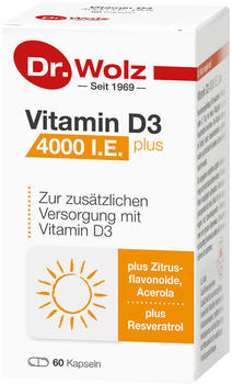 Dr. Wolz Vitamin D3 4000 I.E. plus Kapseln (60 Stk.)