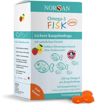 Norsan Omega-3 Fisk Jelly Kaudgeleedrops (120 Stk.)