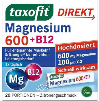 Taxofit Direkt Magnesium 600 + B12 Granulat (20 Stk.)