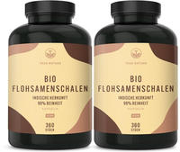 Bio Flohsamenschalen Kapseln - 85% Ballaststoffgehalt, Vegan 2x360 St