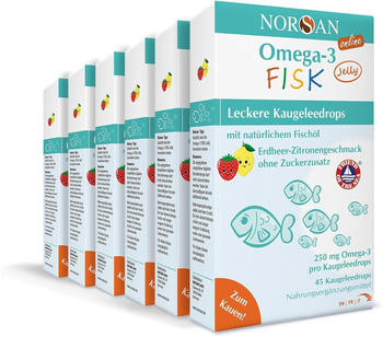 Norsan Omega-3 Fisk Jelly Erdbeer-Zitrone (6x45 Stk.)