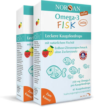 Norsan Omega-3 Fisk Jelly Erdbeer-Zitrone (2x45 Stk.)