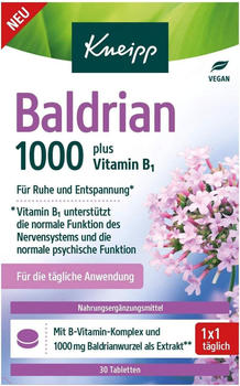 Kneipp Baldrian 1000mg plus Vitamin B1 Tabletten (30 Stk.)