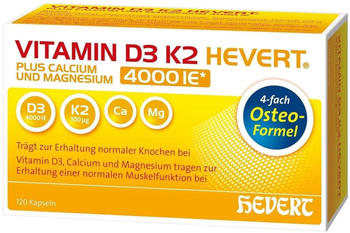 Hevert Vitamin D3 K2 plus Calcium Magnesium 4000 I.E. Kapseln (120 Stk.)