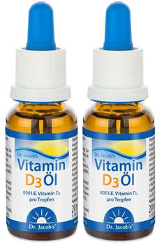 Dr. Jacobs Vitamin D3 &Ouml;l 640 Tropfen 800 IE D3 vegetarisch (2x20 ml)