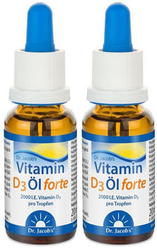 Dr. Jacobs Vitamin D3 Öl forte 2000 IE D3 hochdosiert 640 Tropfen (2x20ml)