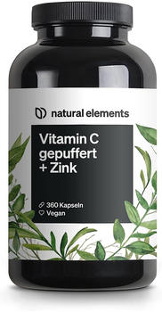 natural elements Vitamin C gepuffert + Zink Kapseln (360 Stk.)