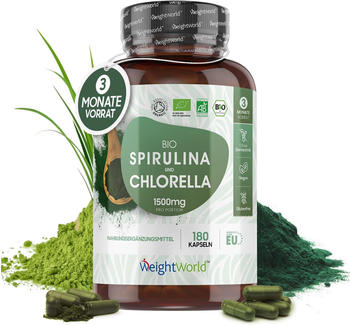 Weight World Bio Spirulina und Chlorella Kapseln (180 Stk.)