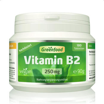 GreenFood Nutrition Vitamin B2 250mg Tabletten (180 Stk.)