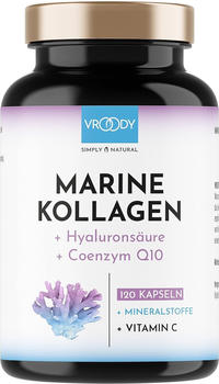 Vroody Marine Kollagen + Hyalurons&auml;ure + Coenzym Q10 Kapseln (120 Stk.)