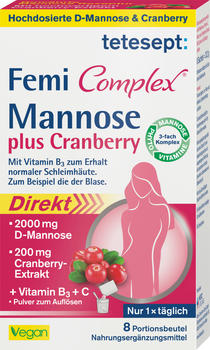 Tetesept Femi Complex Mannose plus Cranberry Portionsbeutel (8 Stk.)