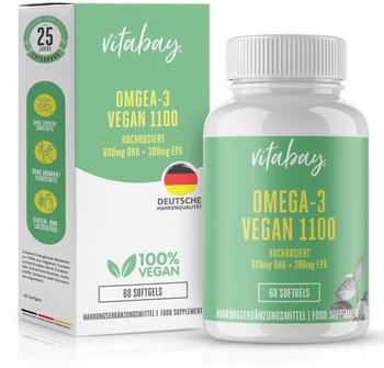 Vitabay Omega-3 vegan 1100mg Weichkapseln (60 Stk.)